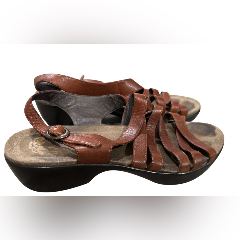 Dansko Dani Strappy Sandals Brown Leather EU Size 39 (US 8) Slingback